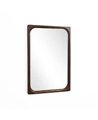 LuxenHome Rubberwood Frame Rectangle 35-Inch Tall Wall Mirror, Accent and Vanity