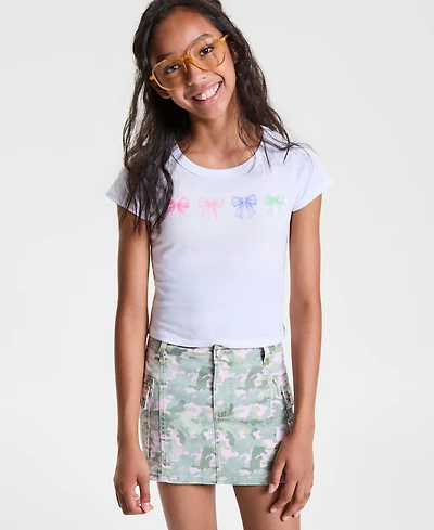 With Jules Big Girls Multi Bow Graphic Cotton T-Shirt