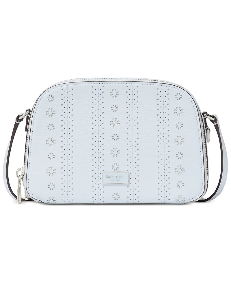 Kate Spade New York Serena Pointelle Double-Zip Dome Leather Crossbody