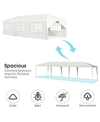 10 x 30 Feet Outdoor Canopy Tent with 6 Removable Sidewalls and 2 Doorways