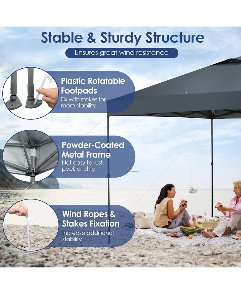 10 x 10 Feet Foldable Outdoor Instant Pop-up Canopy with Carry Bag