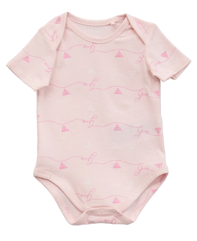Guess Baby Girls 5-Piece Bodysuits, Shorts, Bib, and Socks Set