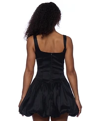 Alex & Sophia Juniors' Square-Neck Bubble-Hem Sleeveless Fit & Flare Dress