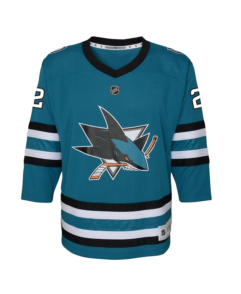 Outerstuff Big Boys and Girls Will Smith Teal San Jose Sharks Home Replica Player Jersey