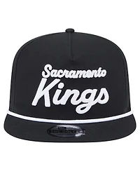New Era Men's Black Sacramento Kings Team Text Golfer Snapback Hat