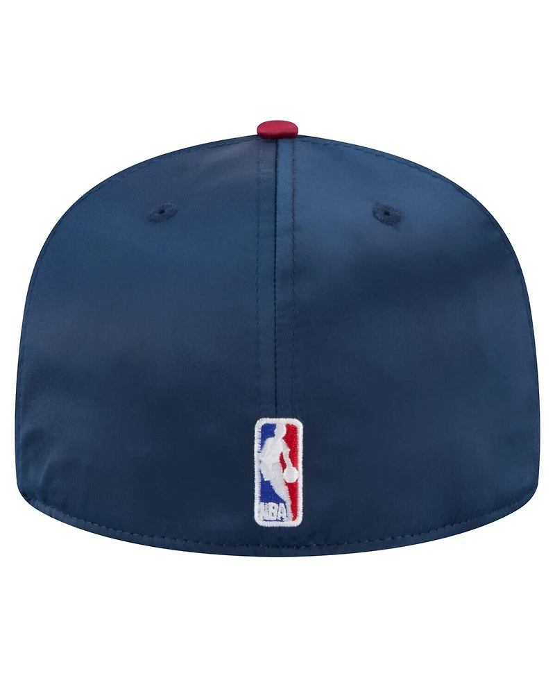 New Era Men's Navy/Red Denver Nuggets Throwback Satin Vintage Pin Two-Tone 59FIFTY Fitted Hat
