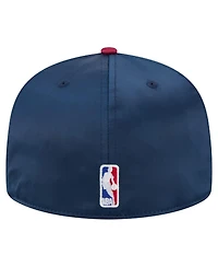 New Era Men's Navy/Red Denver Nuggets Throwback Satin Vintage Pin Two-Tone 59FIFTY Fitted Hat