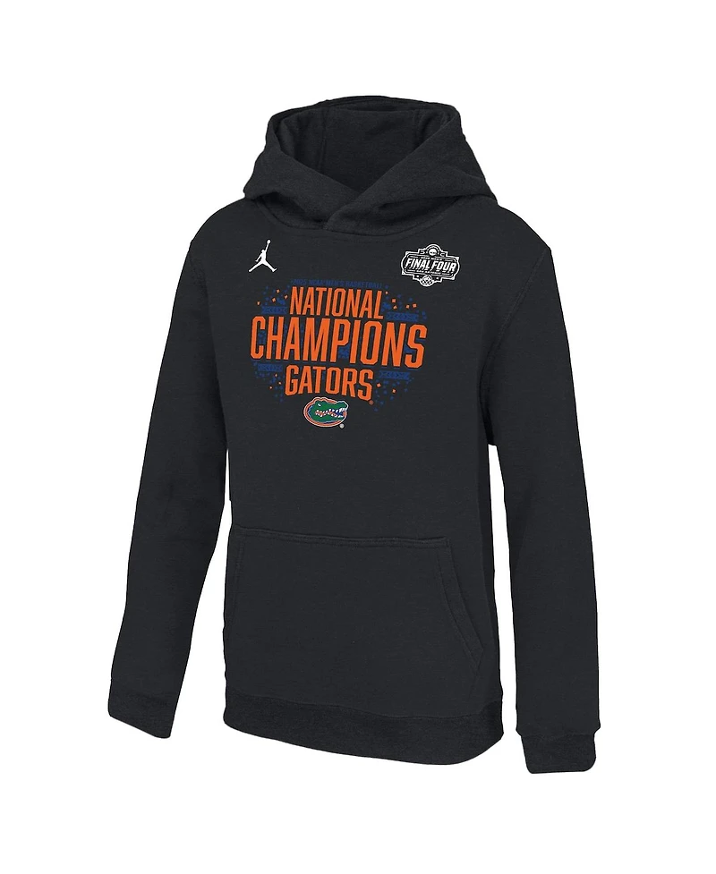 Jordan Big Boys and Girls Black Florida Gators 2025 Ncaa Men's Basketball National Champions Locker Room Pullover Hoodie