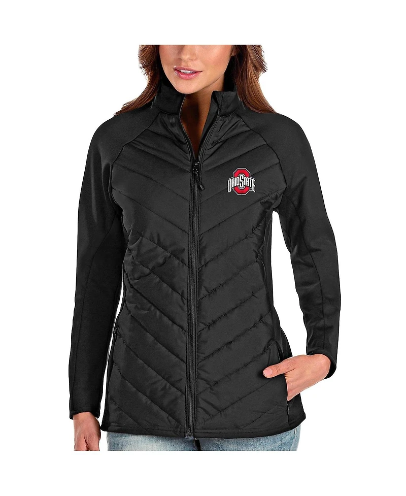 Antigua Women's Black Ohio State Buckeyes Altitude Full-Zip Puffer Jacket