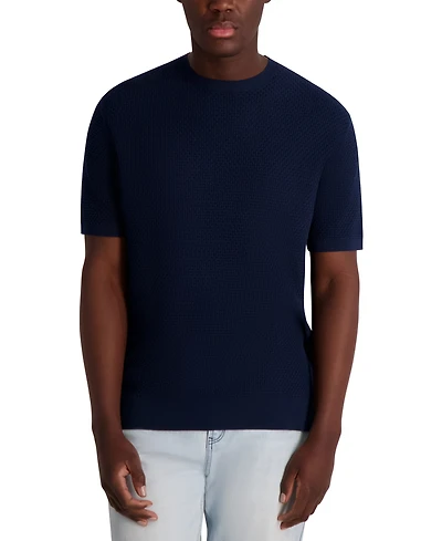 Karl Lagerfeld Paris Men's Textured Stripe T-Shirt