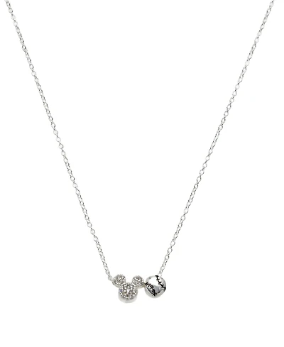 Disney Cubic Zirconia Mickey Mouse Baseball Charm Necklace