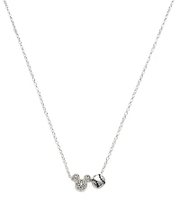 Disney Cubic Zirconia Mickey Mouse Baseball Charm Necklace