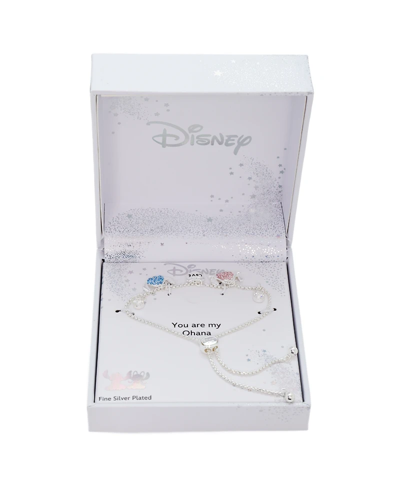 Disney Cubic Zirconia Stitch Angel Love Bolo Bracelet