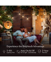 Ambience Pro 27 ft. Outdoor Solar Led 2-Watt String Lights with Warm White Hue