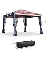 Outsunny 10' x Pop Up Canopy with 4 Removable Sidewalls,