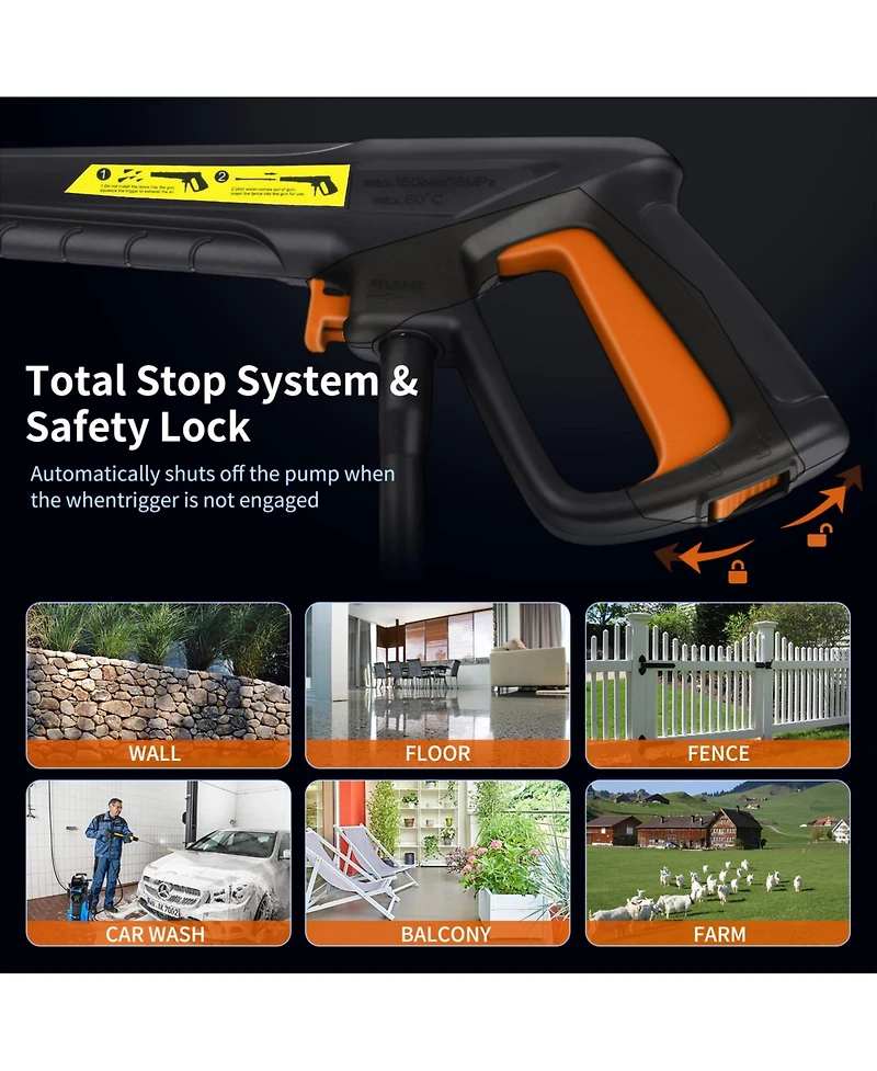 4000 Psi 2.8 Gpm Electric High Pressure Washer with Led Control and 3 Cleaning Modes