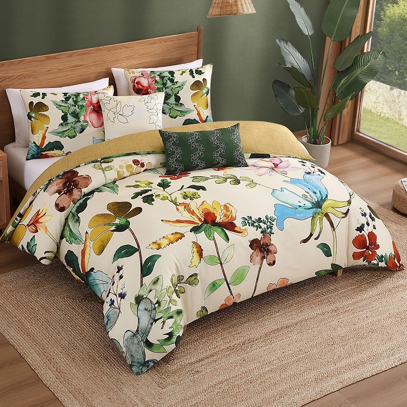 Bebejan Radiance Bedding 100% Cotton Sateen 5 Piece King Size Reversible Comforter Set