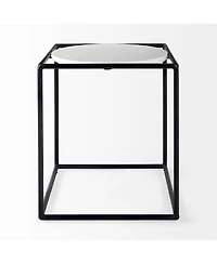 Marble Round End Table for Living Room or Bedroom Decor