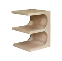 24-Inch Solid Wood Accent Table – Natural Finish with Open Shelf Storage
