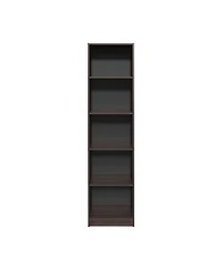 Vinton Xs Bookcase Compact Bookshelf with Multiple Shelves, Dark Walnut / Black Wengue