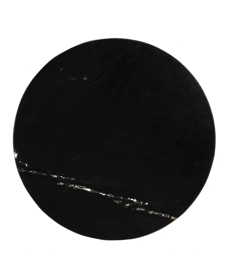 Contemporary Round Marble End Table with Sleek Design