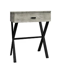 Mixed Material End Table with Drawer – Wood Top & Metal Base
