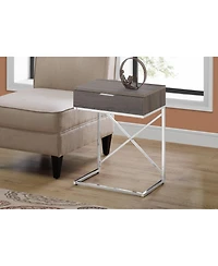 Industrial Wood and Metal End Table with Drawer – Perfect for Living Room or Bedroom