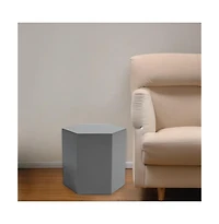 Modern High Gloss Hexagonal End Table for Living Room or Bedroom