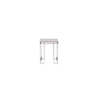 Modern Square End Table – Metal Base with Wood Finish