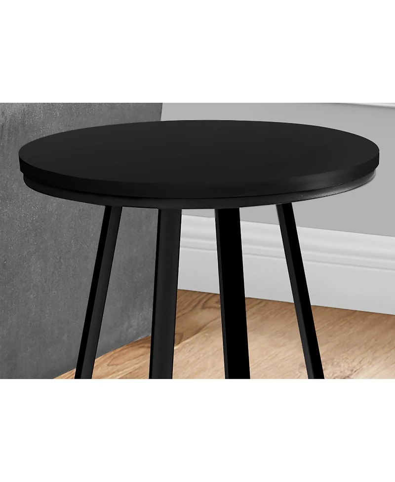 Mid-Century Round End Table with Tapered Legs