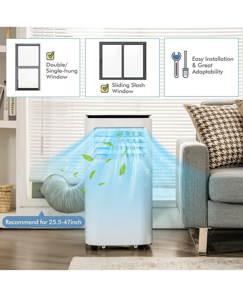 9000 Btu Portable Air Conditioner with Fan and Dehumidifier