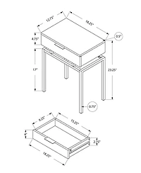 Wood and Metal End Table with Drawer – Industrial Style Accent Table for Living Room or Bedroom