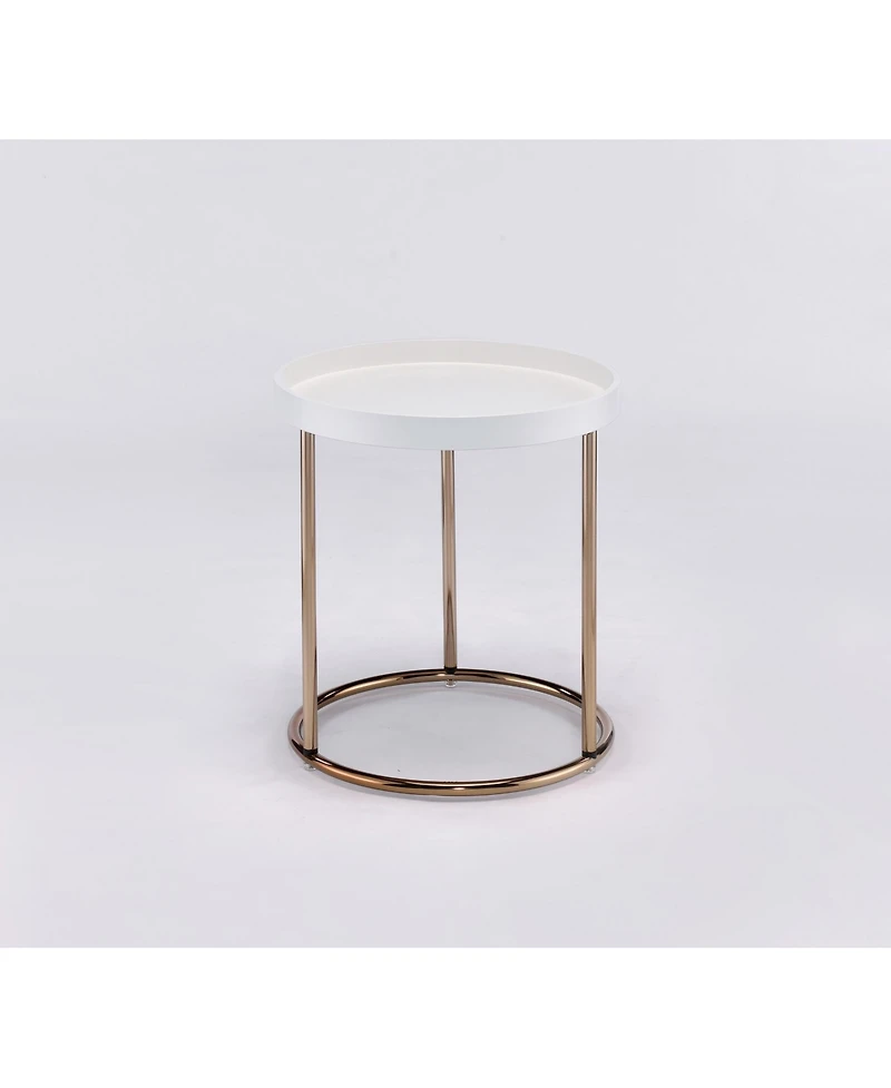 Contemporary Wooden Round Side Table for Living Room or Bedroom