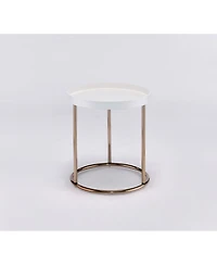 Contemporary Wooden Round Side Table for Living Room or Bedroom