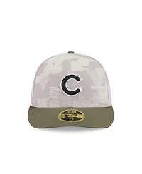 New Era Men's Light Beige/Olive Chicago Cubs 2025 Armed Forces Day Low Profile 59FIFTY Fitted Hat
