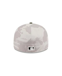 New Era Men's Light Beige/Olive Atlanta Braves 2025 Armed Forces Day Low Profile 59FIFTY Fitted Hat