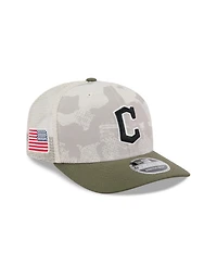 New Era Men's Light Beige/Olive Cleveland Guardians 2025 Armed Forces Day 9SEVENTY Adjustable Hat