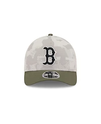 New Era Men's Light Beige/Olive Boston Red Sox 2025 Armed Forces Day 9FORTY M-Crown A-Frame Adjustable Hat