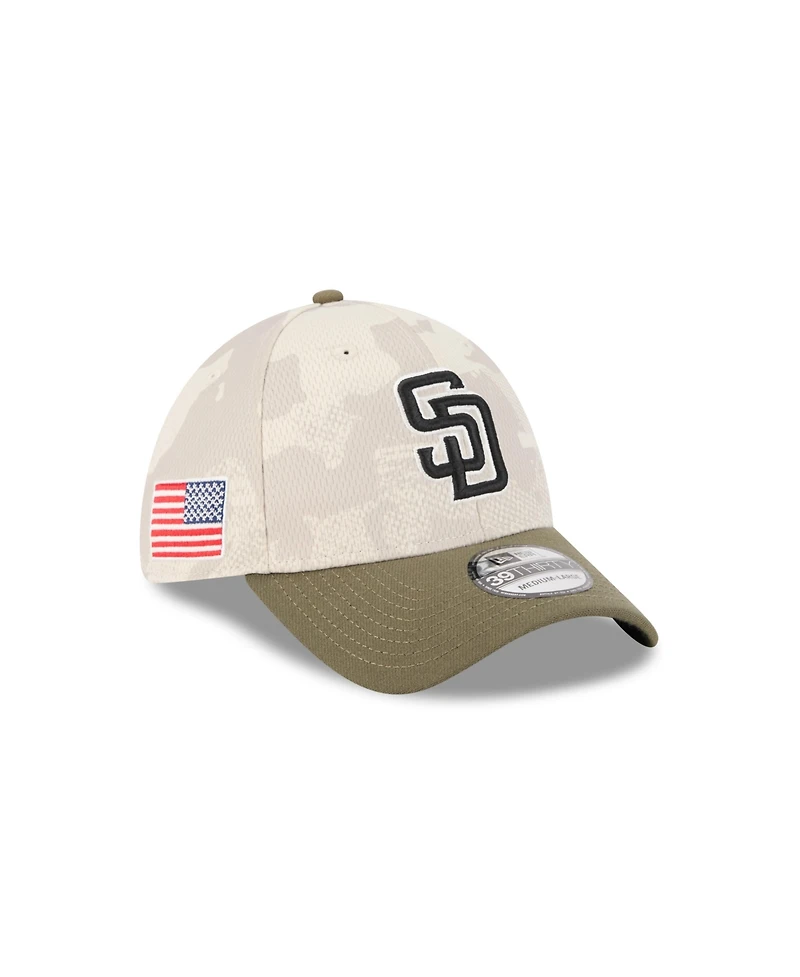 New Era Men's Light Beige/Olive San Diego Padres 2025 Armed Forces Day 39THIRTY Flex Hat