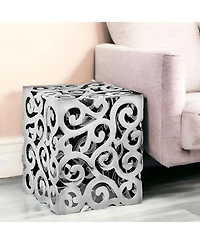 17" Silver Aluminum Square End Table