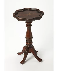 Wood End Table with Floral Top for Living Room or Bedroom