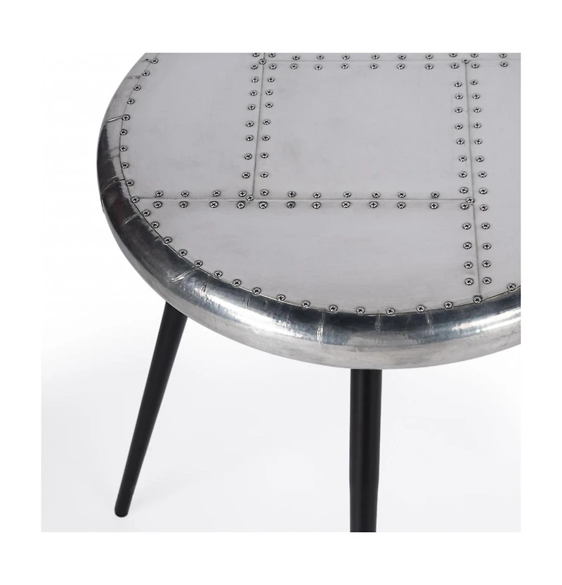23" Silver Round End Table