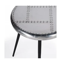 23" Silver Round End Table
