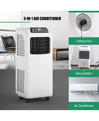 9000 Btu Portable Air Conditioner with Built-in Dehumidifier and Remote Control