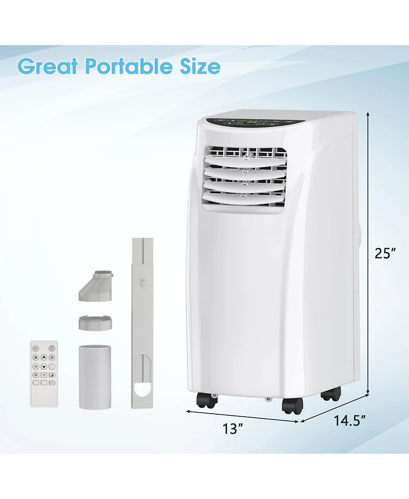 8000 Btu Portable Air Conditioner with Sleep Mode and Dehumidifier Function