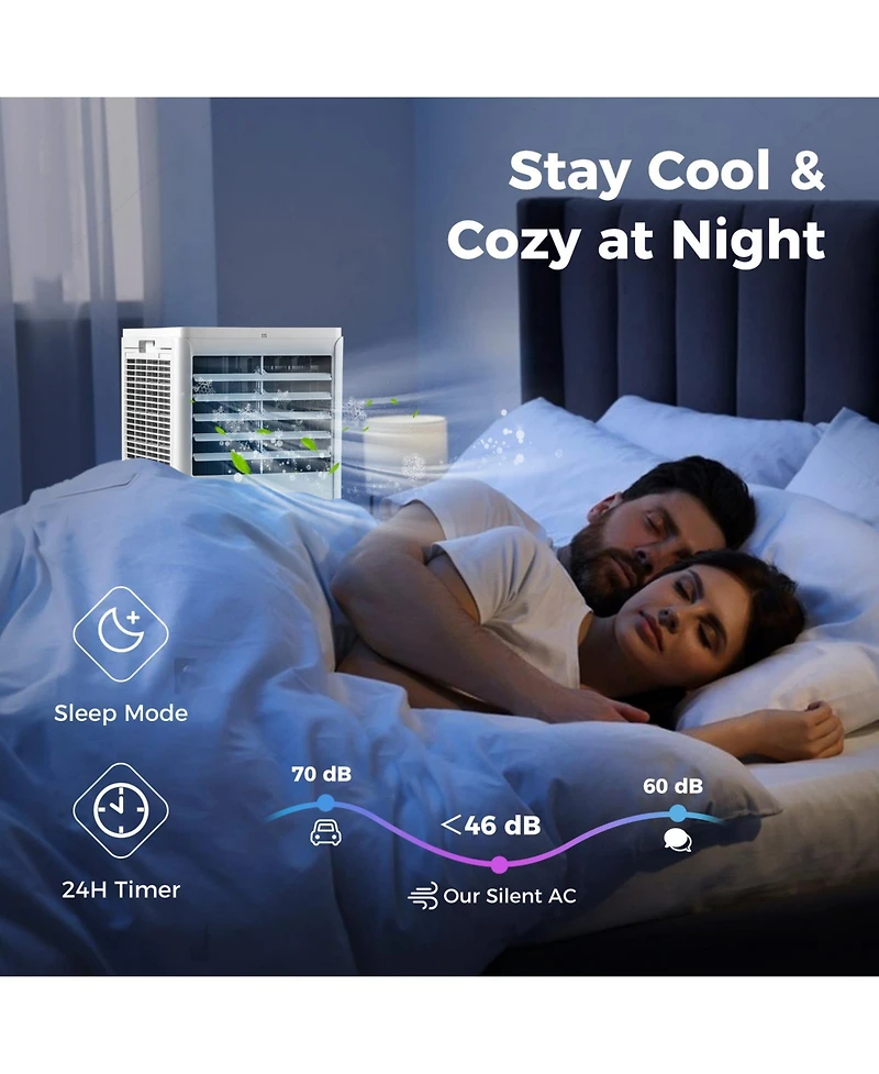 4-in-1 8000 Btu Portable Air Conditioner with Fan and Dehumidifier