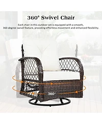 Mondawe 3-piece Outdoor Chair&Table Set Chat 2-person Rattan Seating Group