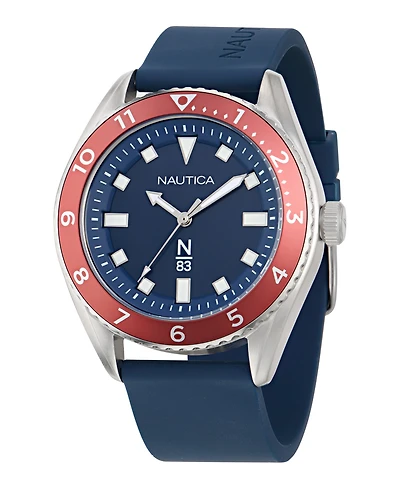 Nautica Men's Analog Blue Silicone Watch, 44mm