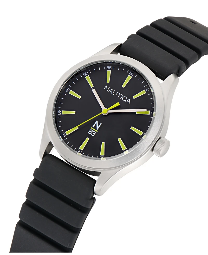 Nautica Unisex Analog Black Polyurethane Watch, 42mm