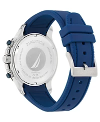 Nautica Men's Chronograph Blue Silicone Watch, 44mm